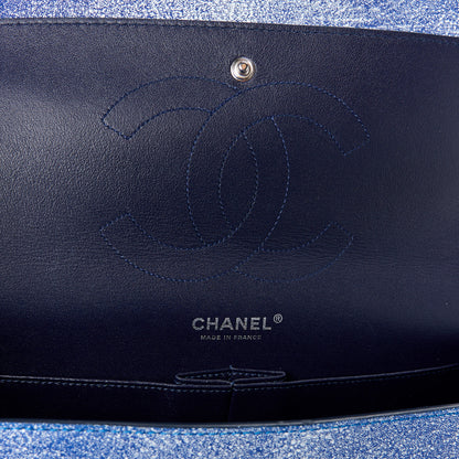 Chanel Crackled Calfskin Jumbo Double Flap Blue 6 of 12