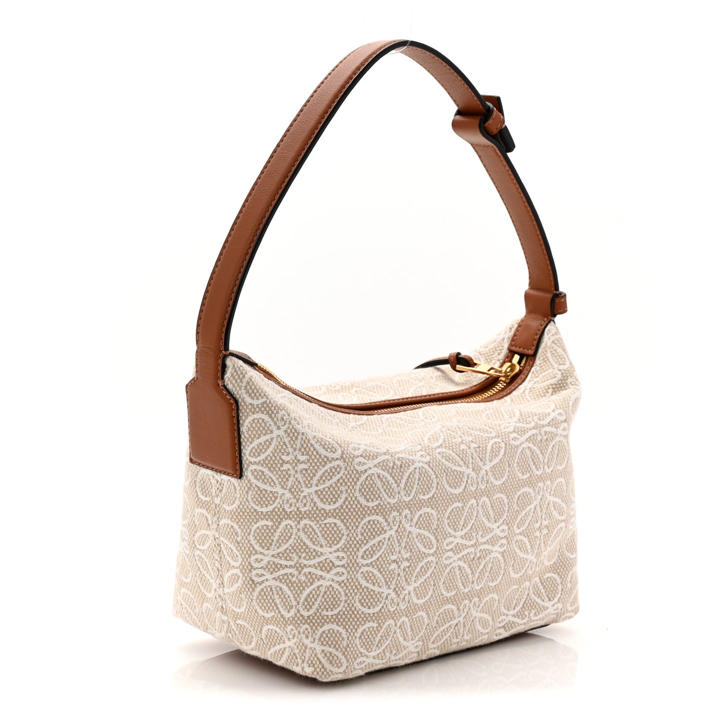 Jacquard Anagram Calfskin Small Cubi Bag Ecru Tan