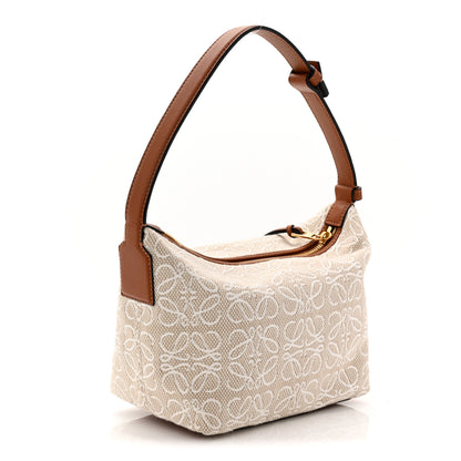 Loewe Jacquard Anagram Calfskin Small Cubi Bag Ecru Tan 3 of 11