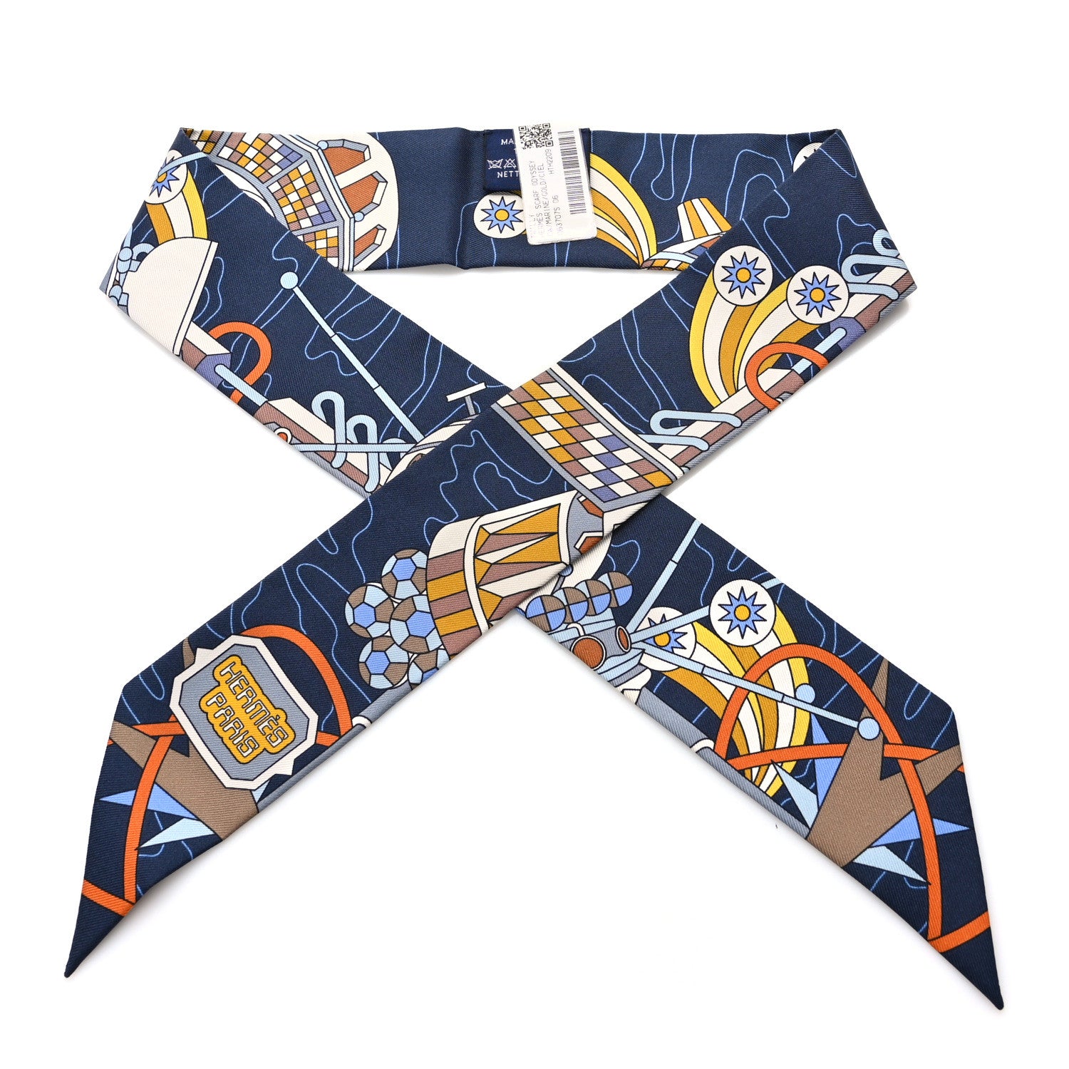 Hermes Silk Odyssey Twilly Marine Gold Ciel 1 of 4