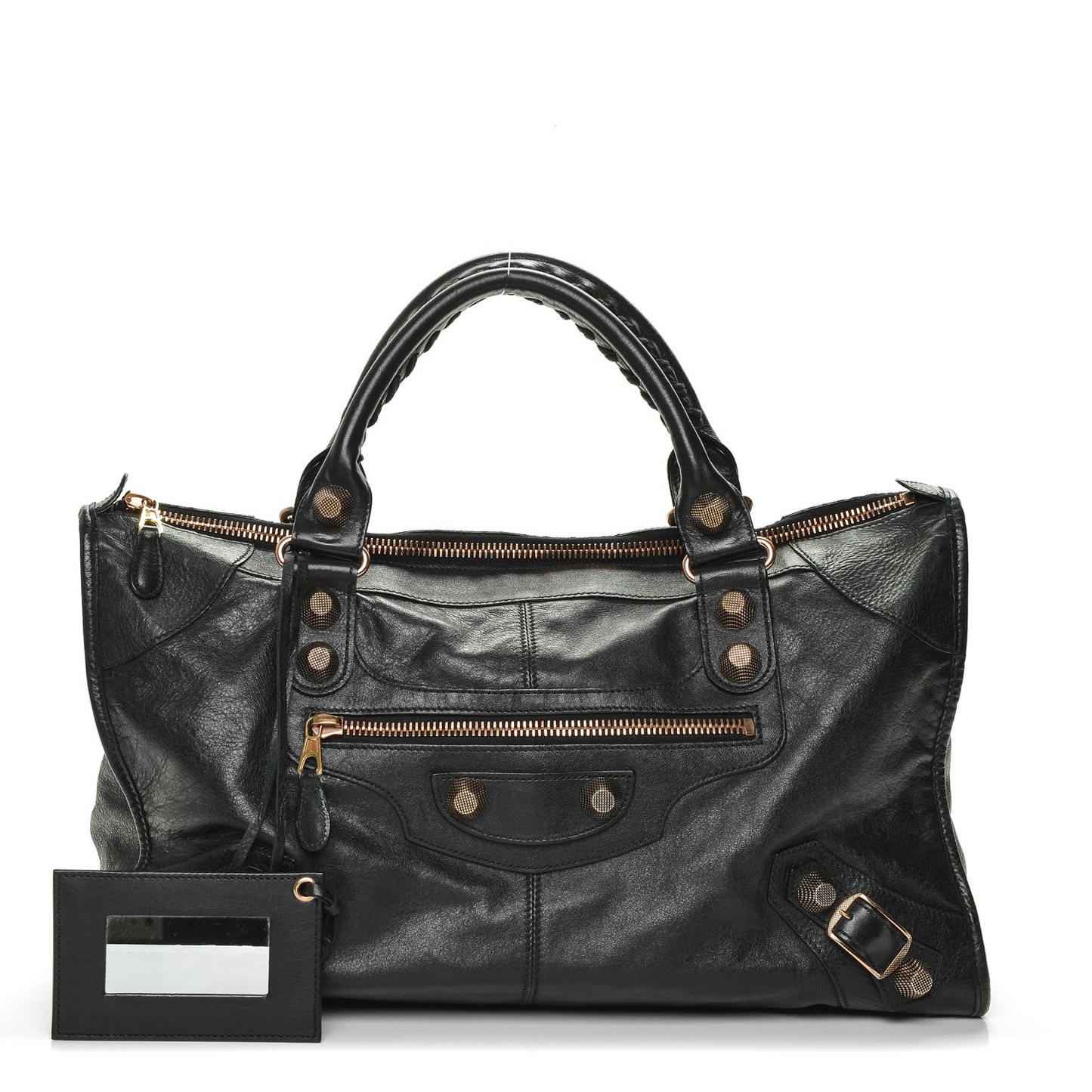 Agneau Giant 21 Rose Gold Hardware Work Black