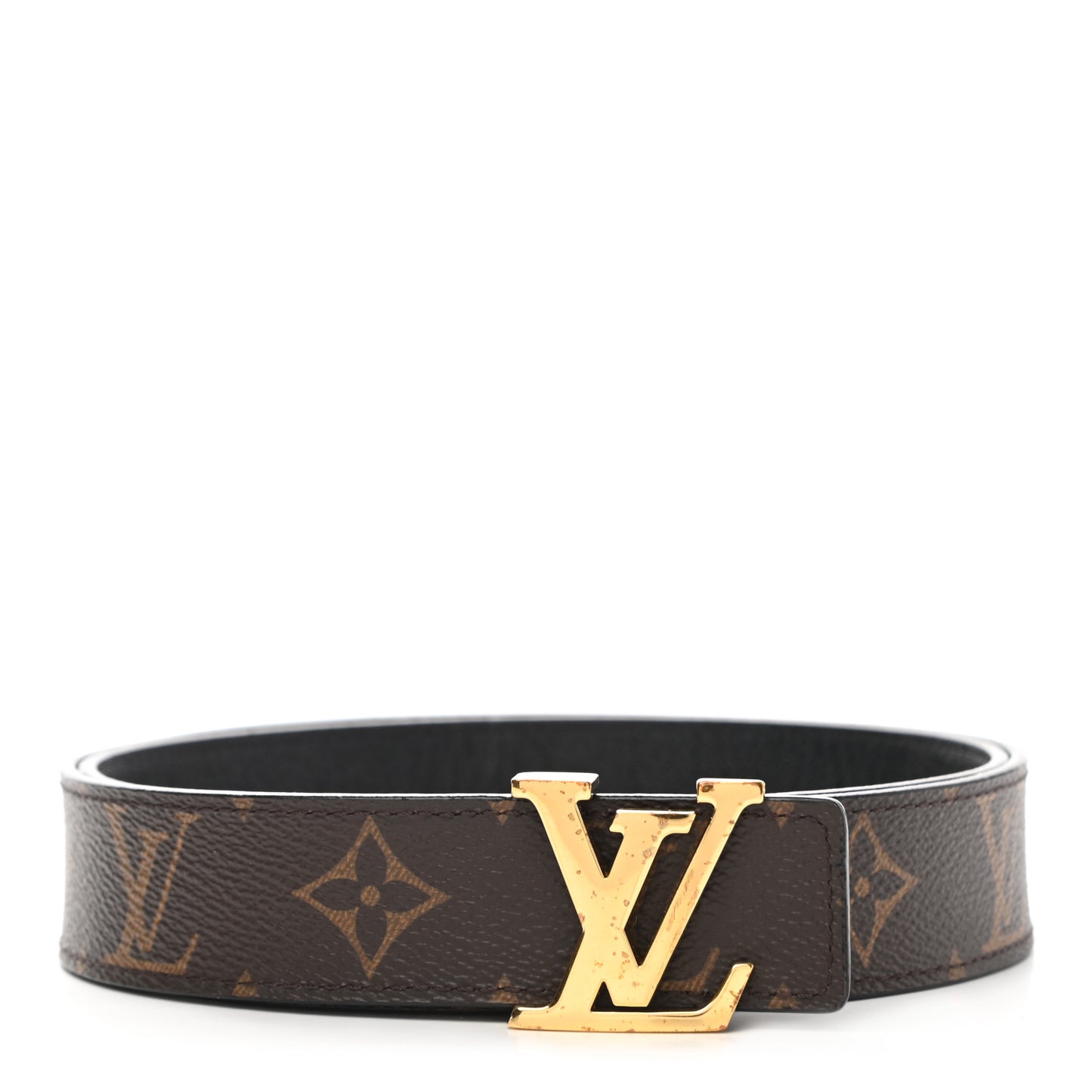 Calfskin Monogram 30mm LV Initiales Reversible Belt 85 34 Black