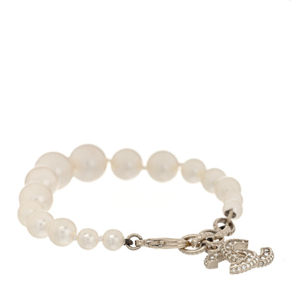 Chanel Graduated Pearl Crystal CC Bracelet Gold 3 of 6