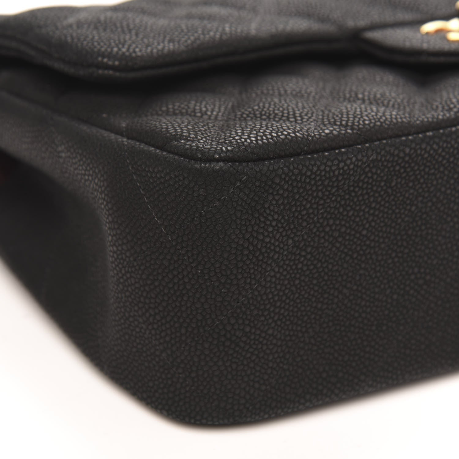 Chanel Iridescent Caviar Quilted Jumbo Double Flap Black 9 of 13
