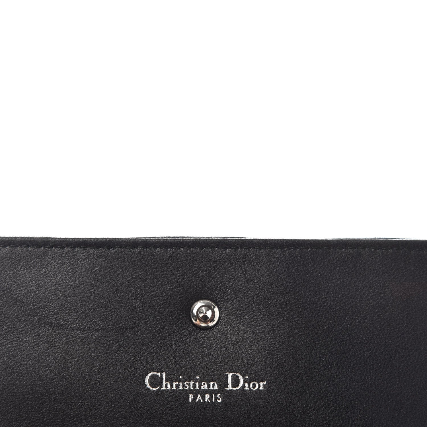 Christian Dior Grained Calfskin Cannage Diorama Elancee Wallet Black 6 of 6