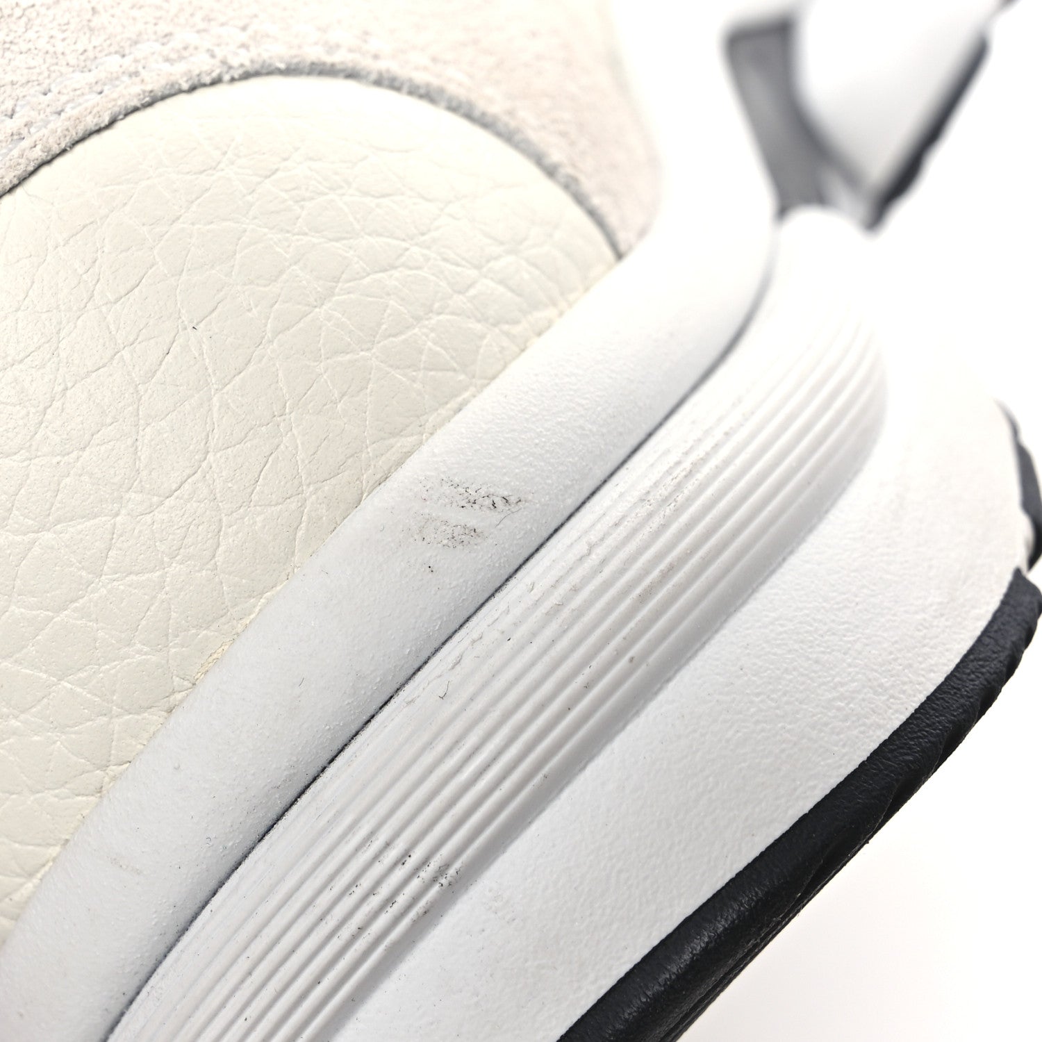 Chanel Mesh Suede Calfskin Grained Calfskin Womens CC Sneakers 36.5 White Black 12 of 13