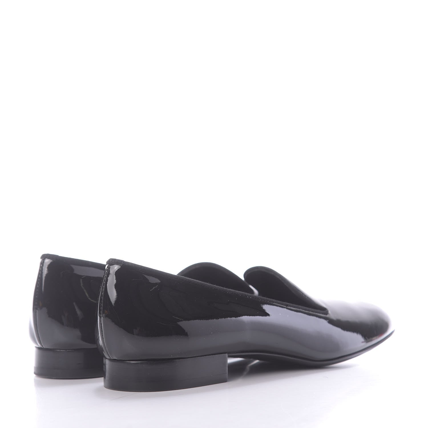 Saint Laurent Patent Calfskin Smoking Slipper Flat Loafers 37 Black 4 of 11
