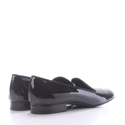 Saint Laurent Patent Calfskin Smoking Slipper Flat Loafers 37 Black 4 of 11