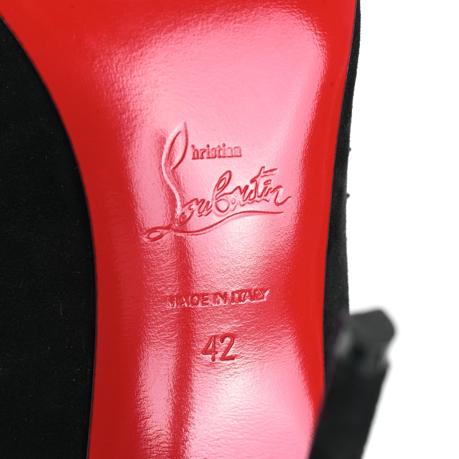 Christian Louboutin Veau Velours Anjalina 100 Pumps 42 Black Gun 6 of 8