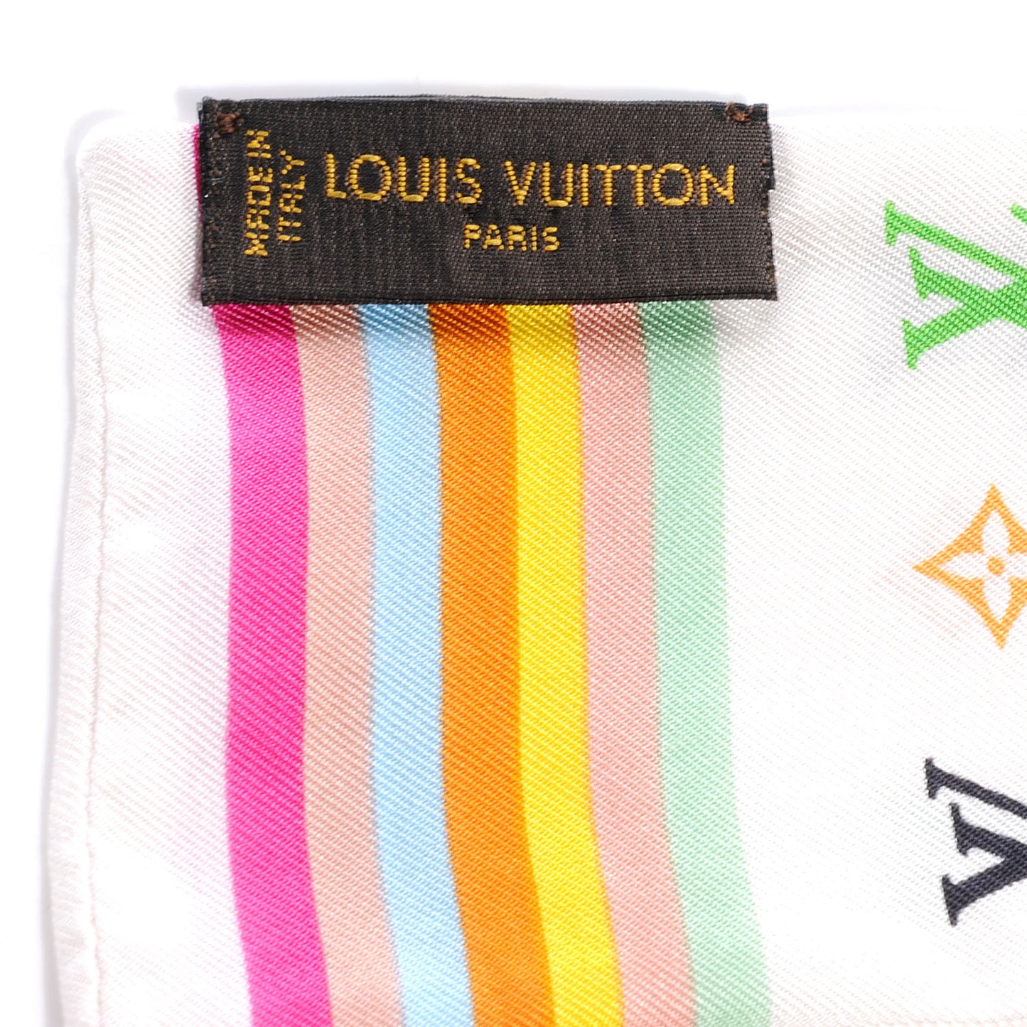 Silk Monogram Multicolor Bandeau White