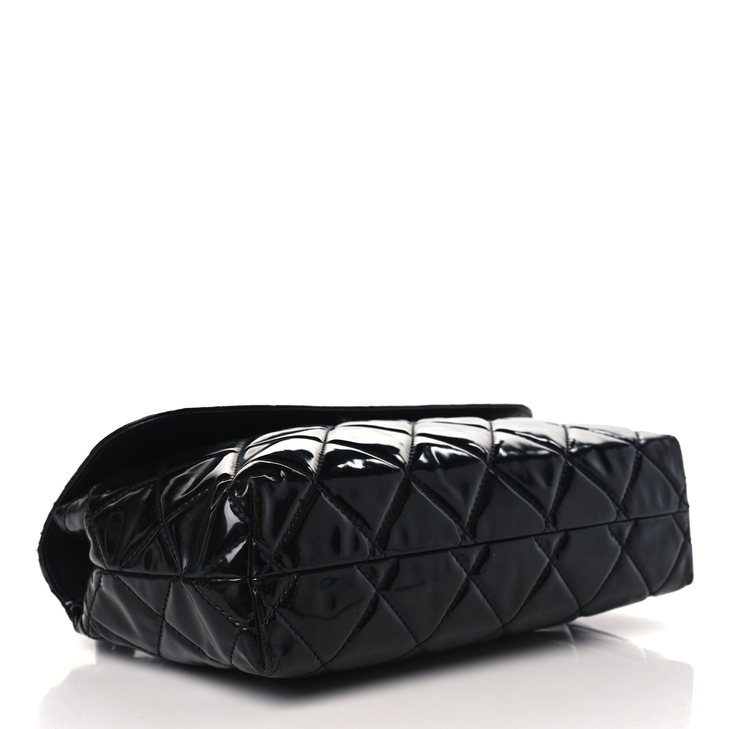 Vinyl Quilted In the Business Flap Bag Black