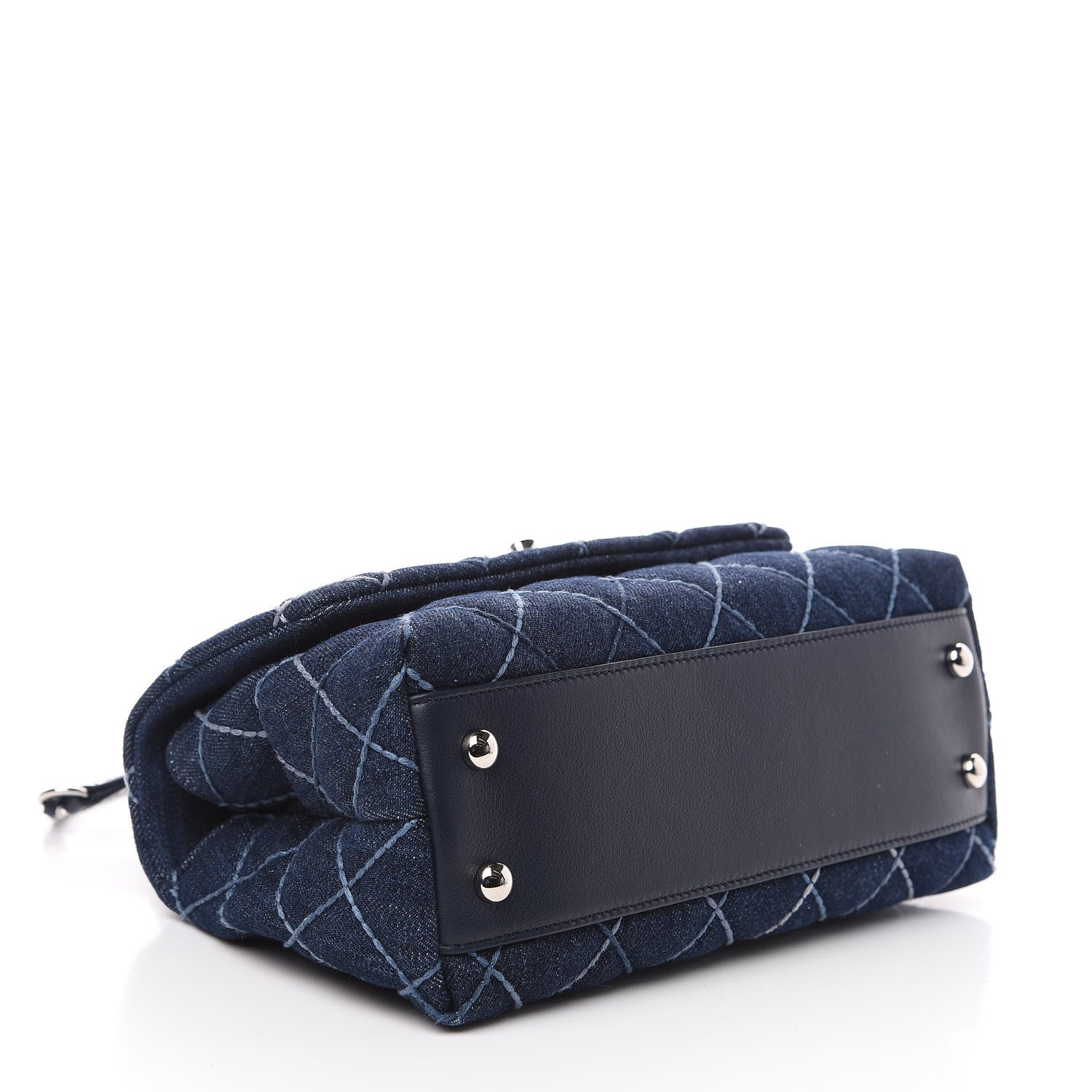 Chanel Denim Quilted Mini Coco Handle Flap Blue 3 of 9