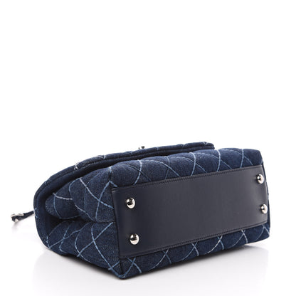 Chanel Denim Quilted Mini Coco Handle Flap Blue 3 of 9