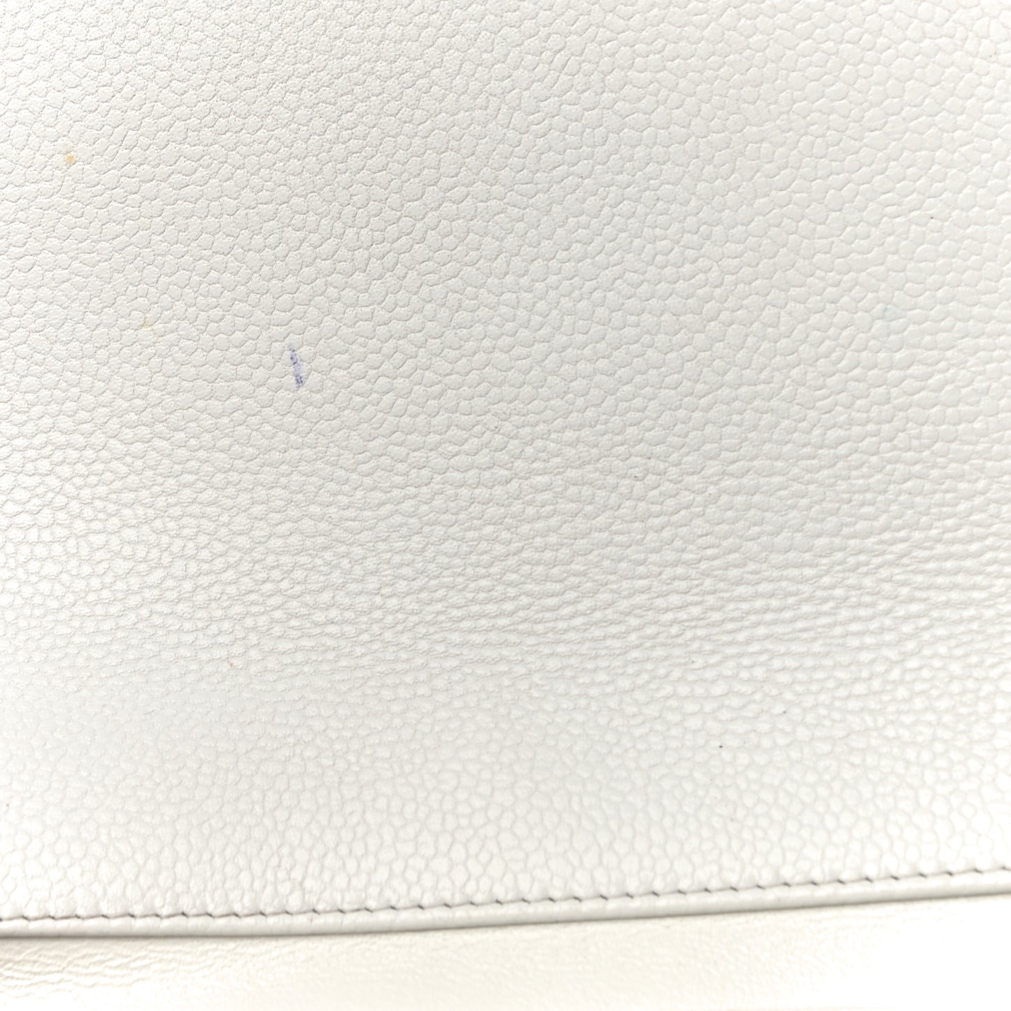 Caviar Quilted Clutch With Chain Flap White
