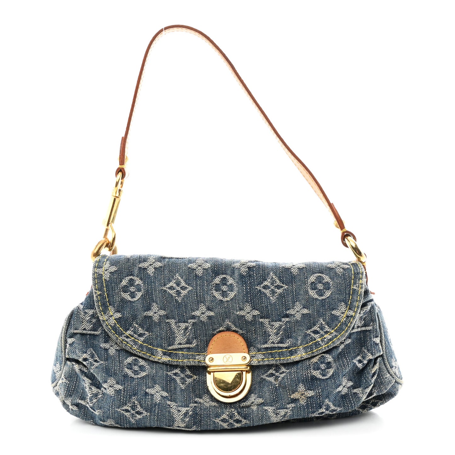 Monogram Denim Mini Pleaty Blue