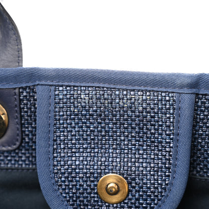 Chanel Woven Straw Large Deauville Tote Blue 12 of 14