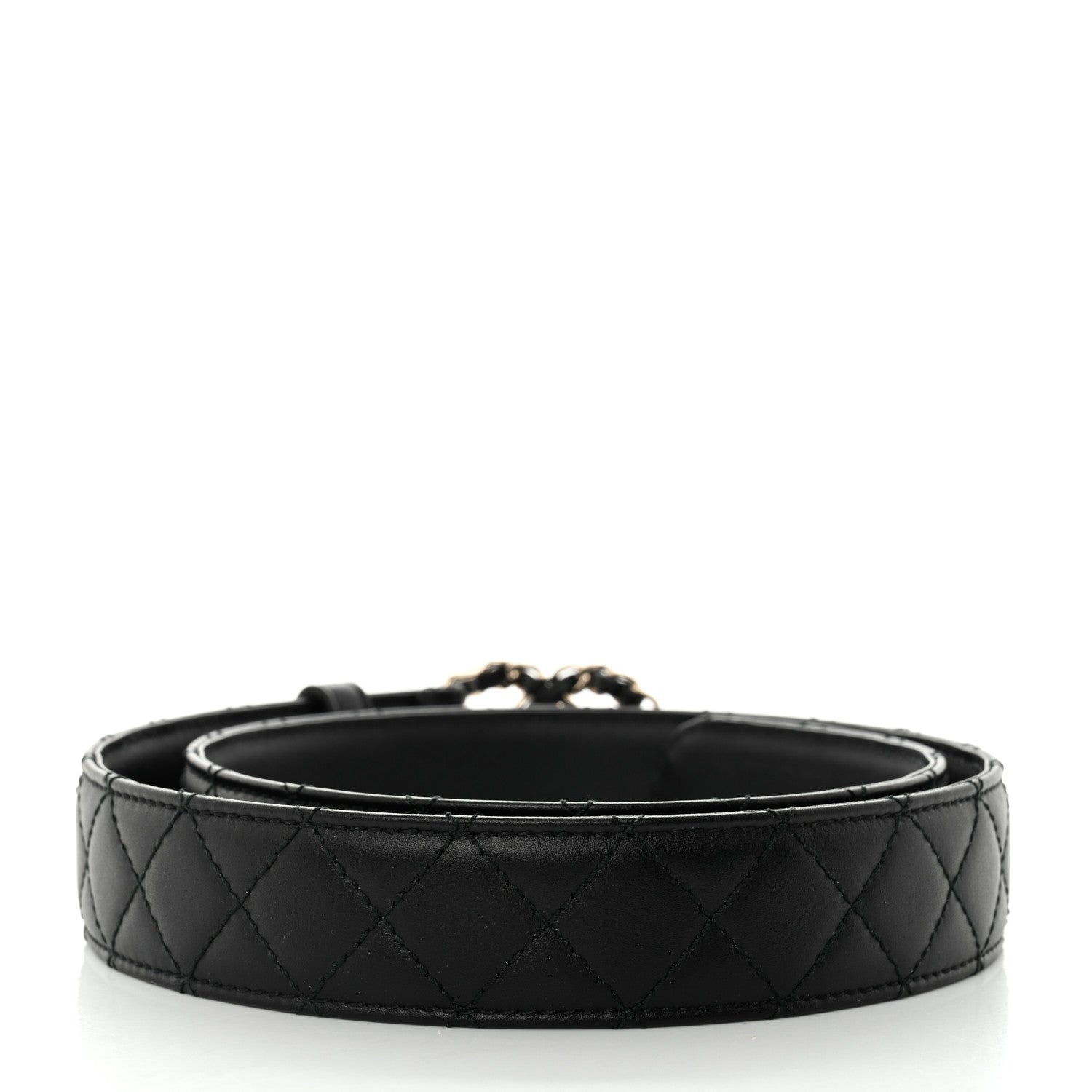 Chanel Calfskin Quilted CC Chain Belt 80 32 Black 2 of 7