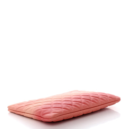 Chanel Caviar Quilted Ombre Medium Cosmetic Case Coral 4 of 8