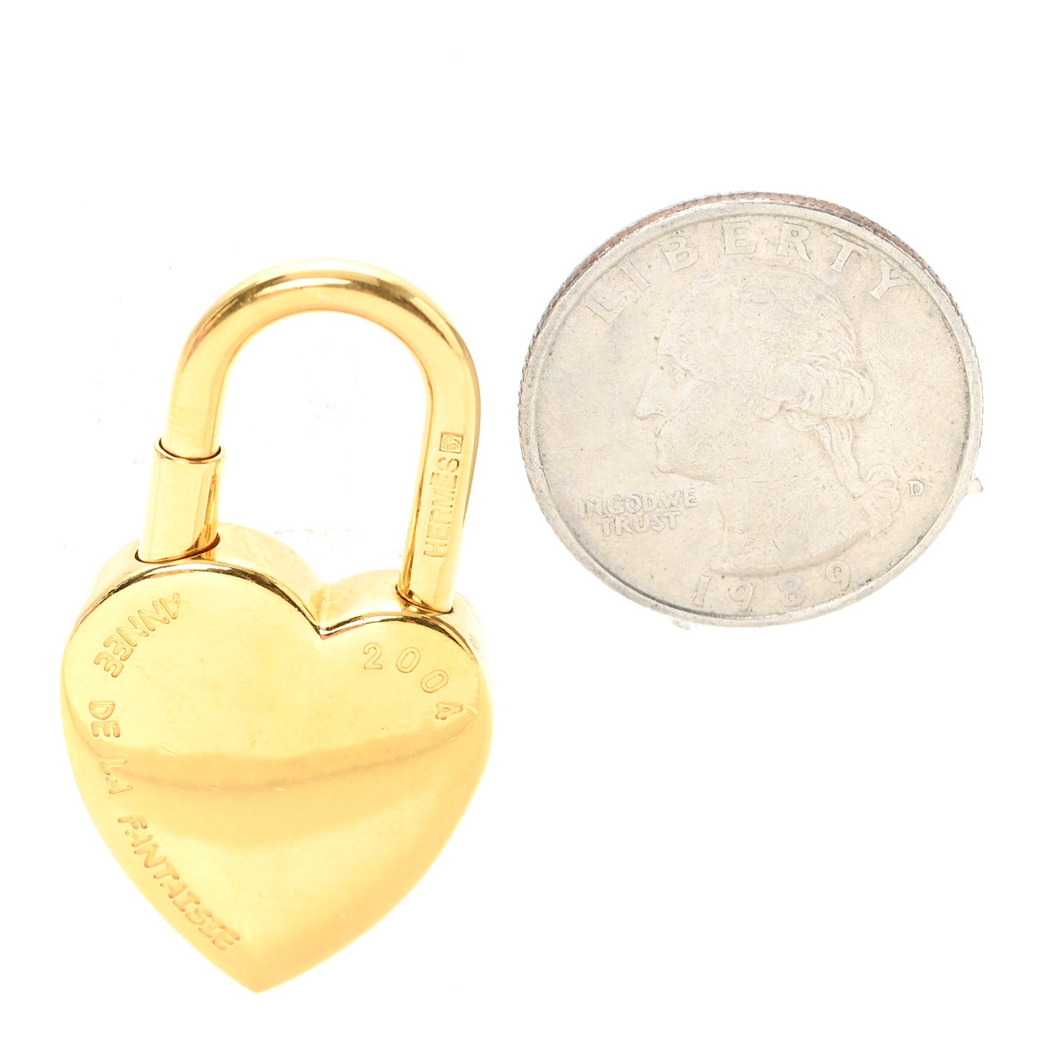 Hermes Annee De La Fantaisie Heart Cadena Lock Gold 3 of 3