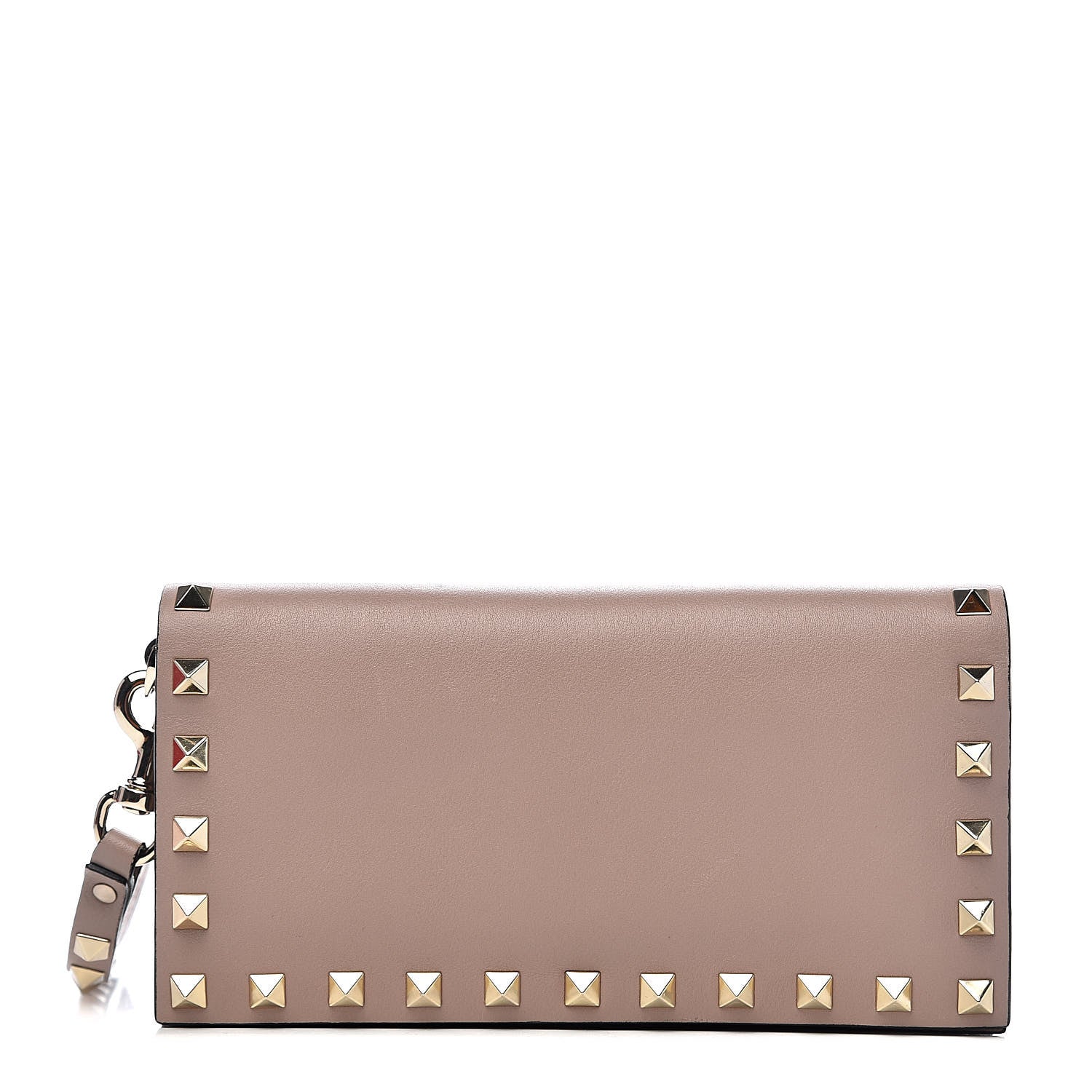 Valentino Garavani Calfskin Rockstud Wristlet Wallet Poudre 1 of 9