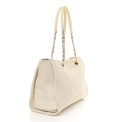 Chanel Lurex Boucle Small Deauville Tote Ivory 2 of 15