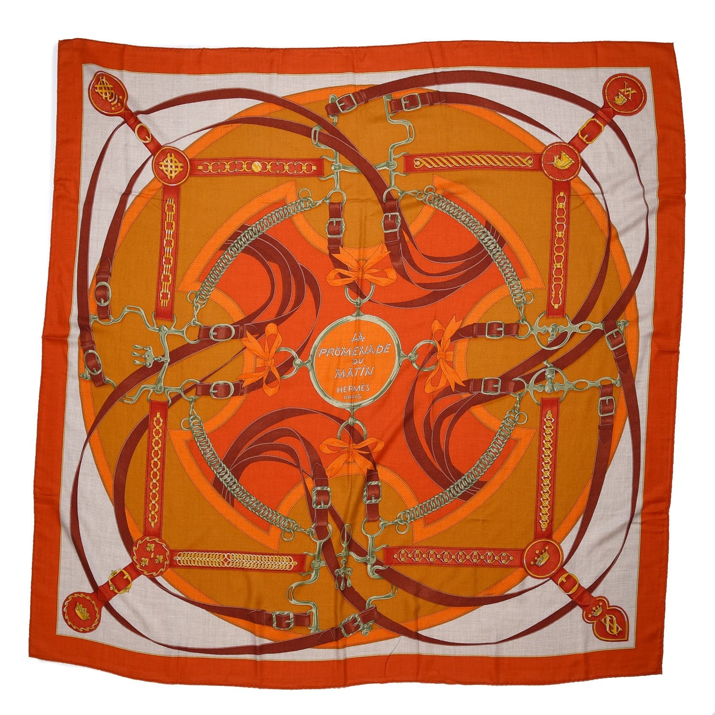 Cashmere Silk La Promenade Du Matin Shawl 140 Orange Naturel Ocre