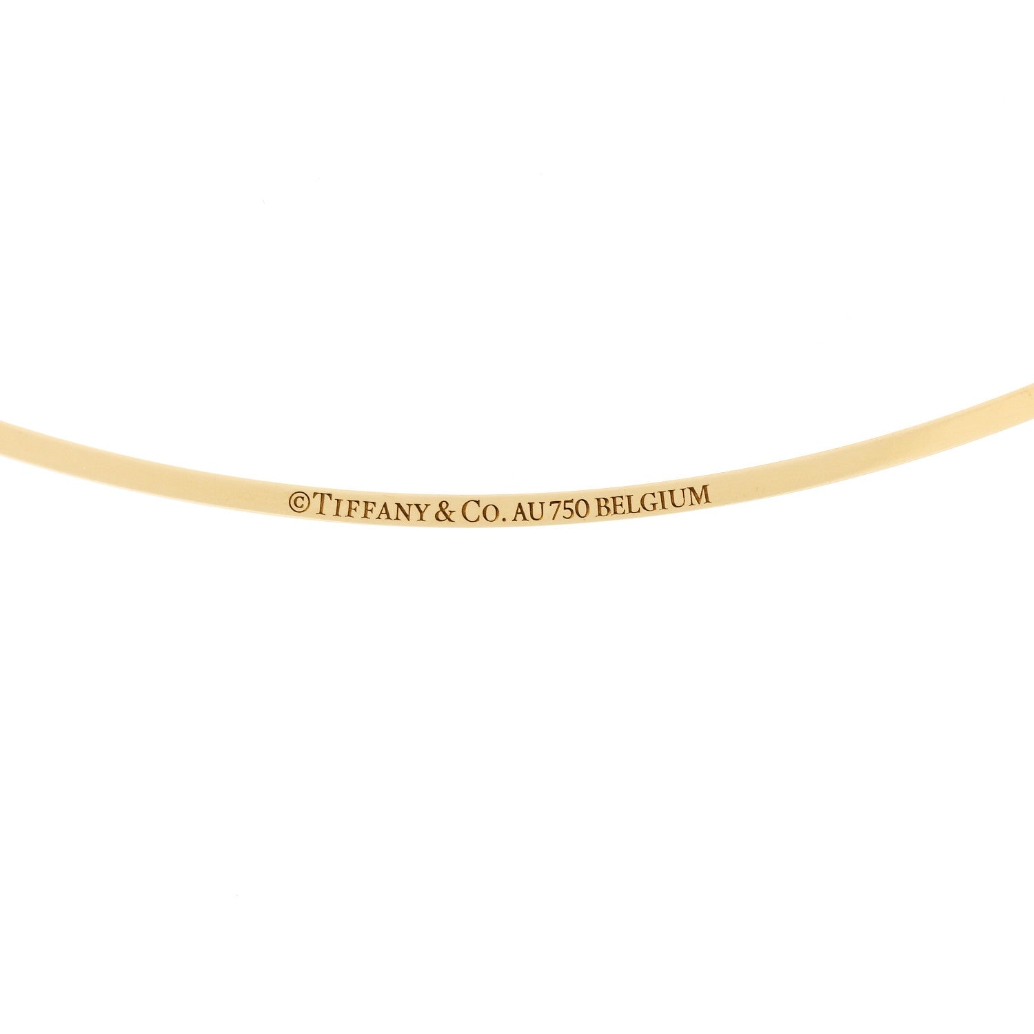 Tiffany 18K Yellow Gold Diamond Large T Smile Pendant Necklace 6 of 7