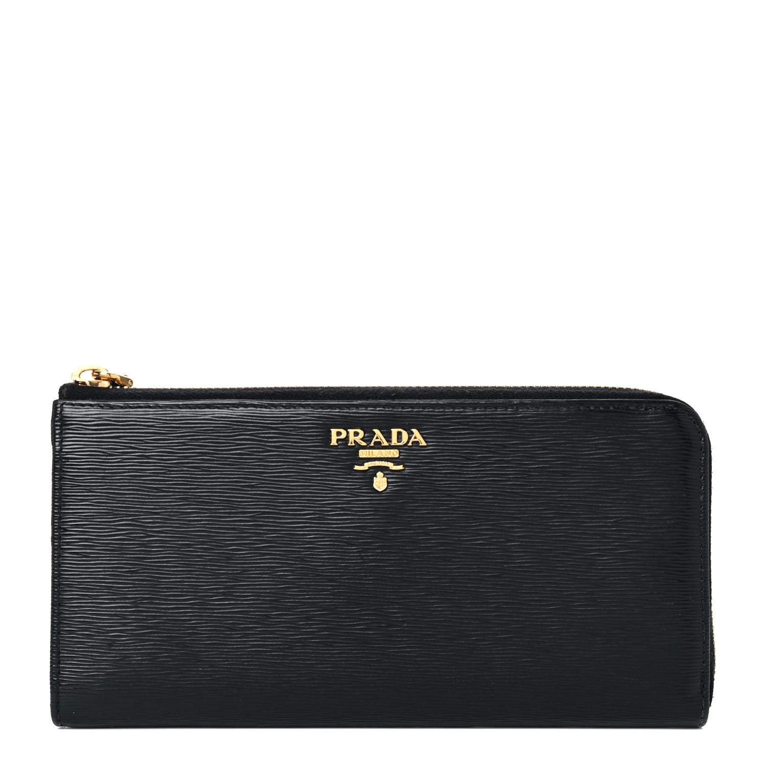 Prada Vitello Move Half Zip Wallet Black 1 of 12