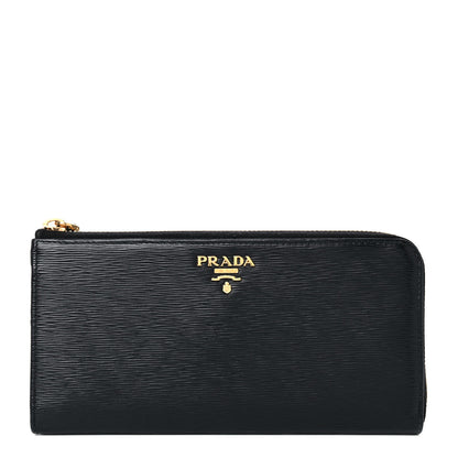 Prada Vitello Move Half Zip Wallet Black 1 of 12