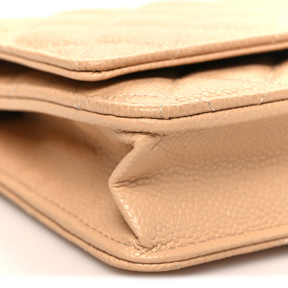 Chanel Caviar Quilted Wallet on Chain WOC Beige 10 of 12