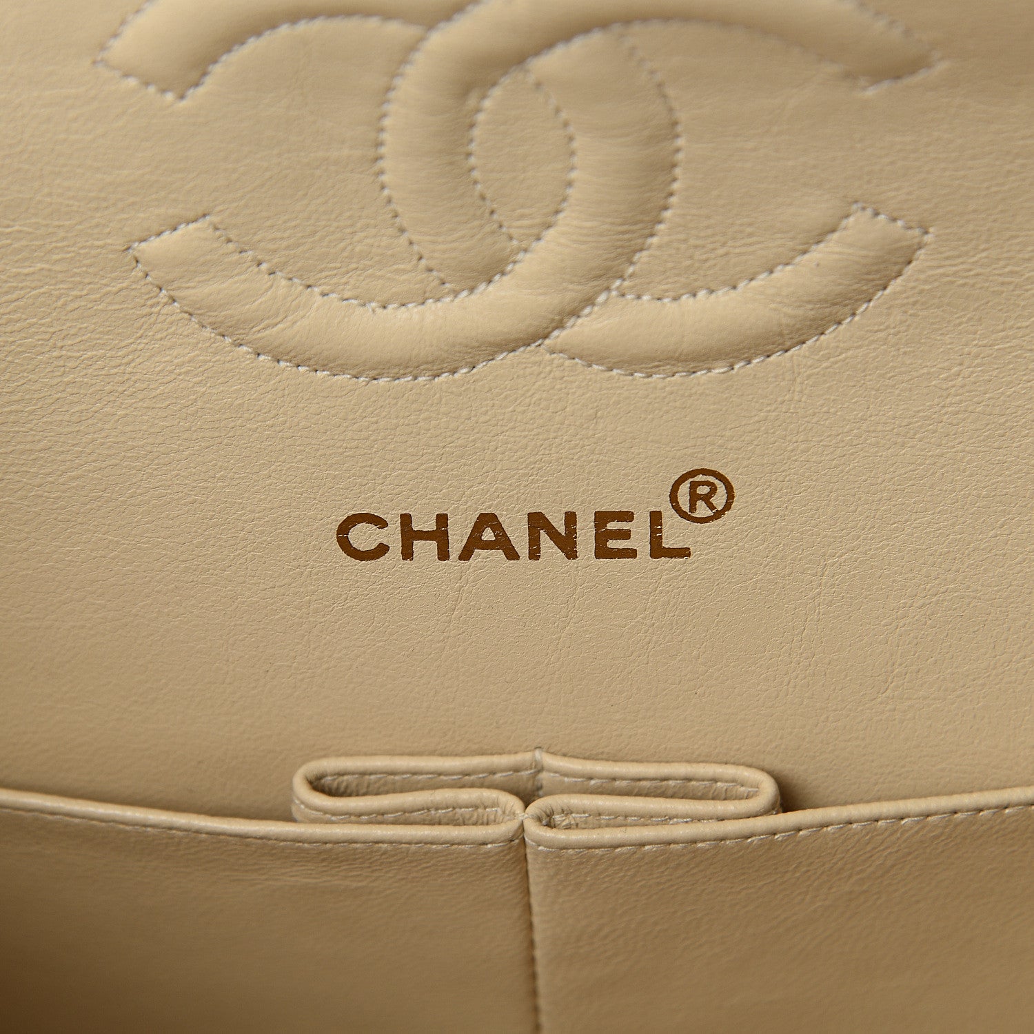 Chanel Lambskin Quilted Medium Double Flap Beige 5 of 9