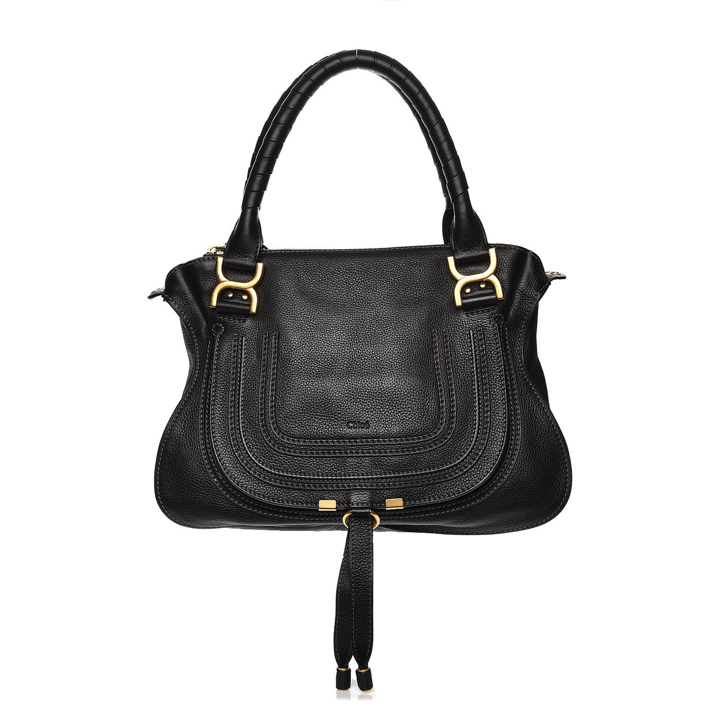 Calfskin Medium Marcie Satchel Black