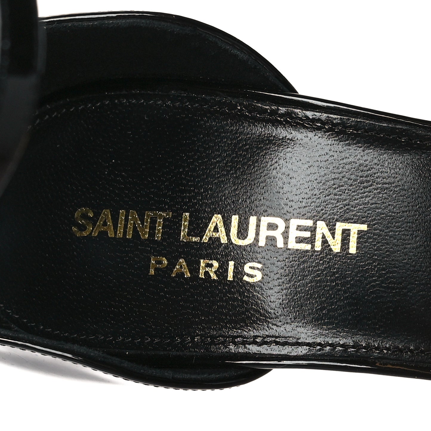 Patent Calfskin Opyum 110 Sandals 38.5 Black Gold