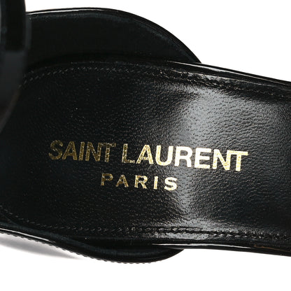Saint Laurent Patent Calfskin Opyum 110 Sandals 38.5 Black Gold 8 of 9