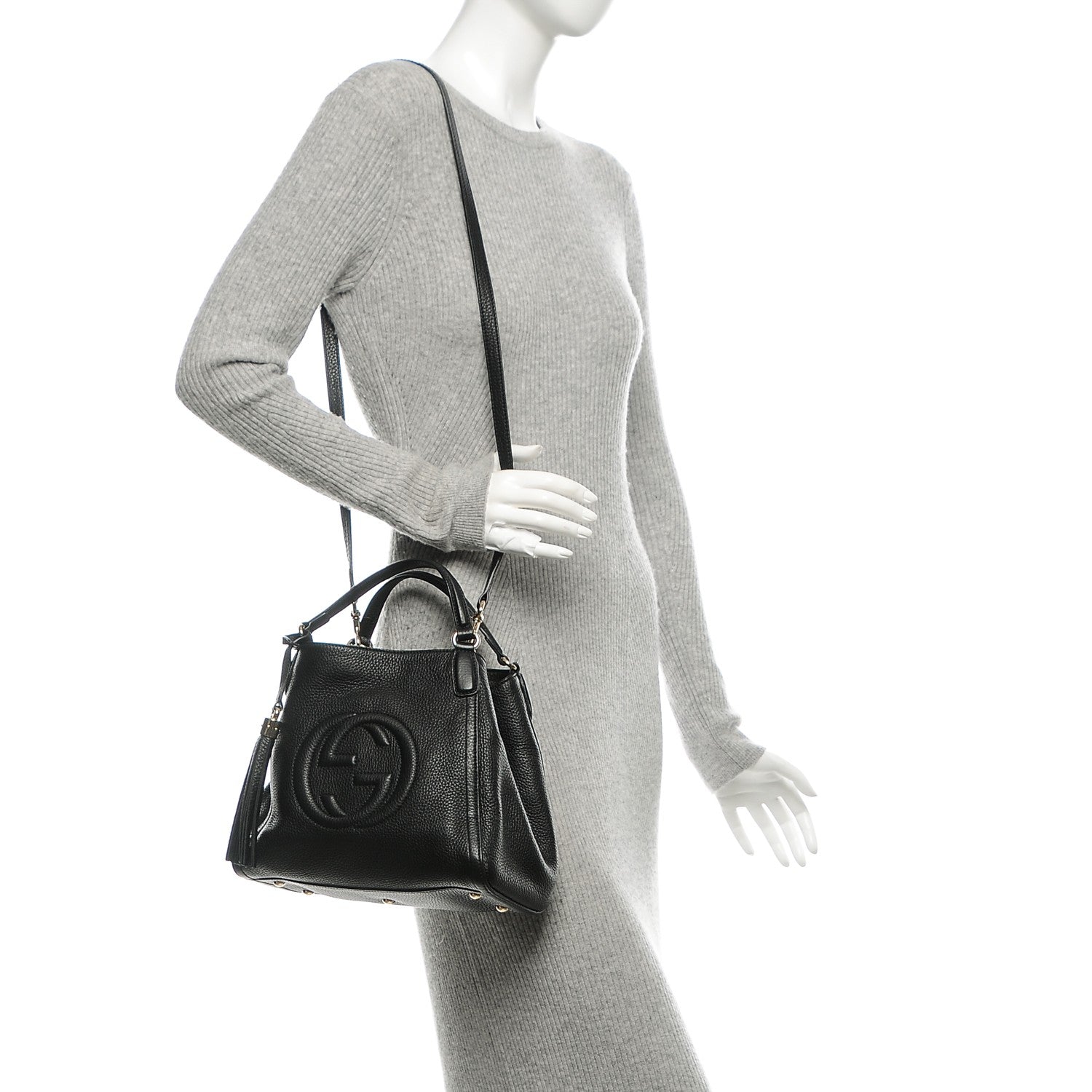 Gucci Pebbled Calfskin Small Soho Shoulder Bag Black 2 of 6