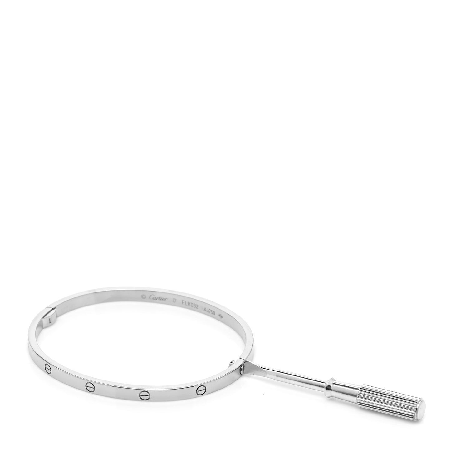 18K White Gold Small LOVE Bracelet 17