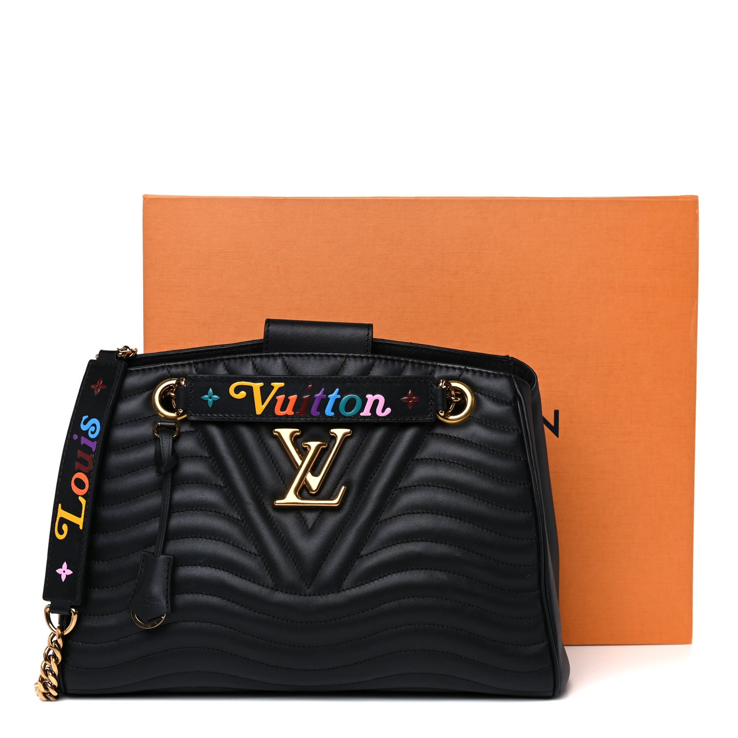 Calfskin New Wave Chain Tote Black