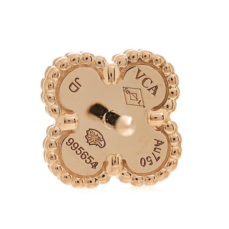 18K Rose Gold Carnelian Sweet Alhambra Earrings