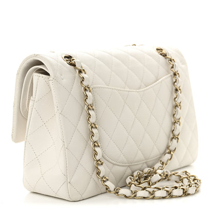 Chanel Caviar Quilted Medium Double Flap White 3 of 10