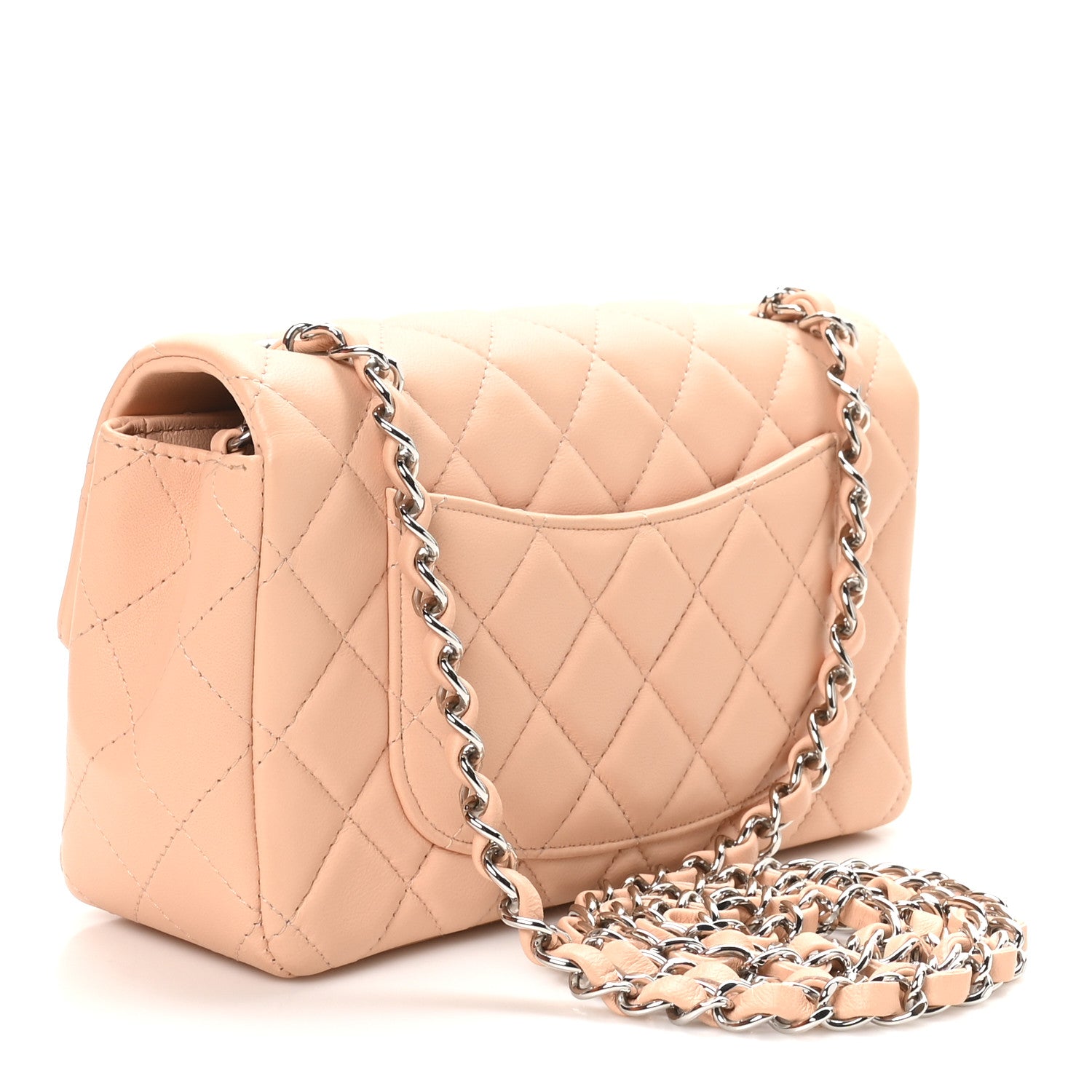 Chanel Lambskin Quilted Mini Rectangular Flap Light Pink 3 of 11