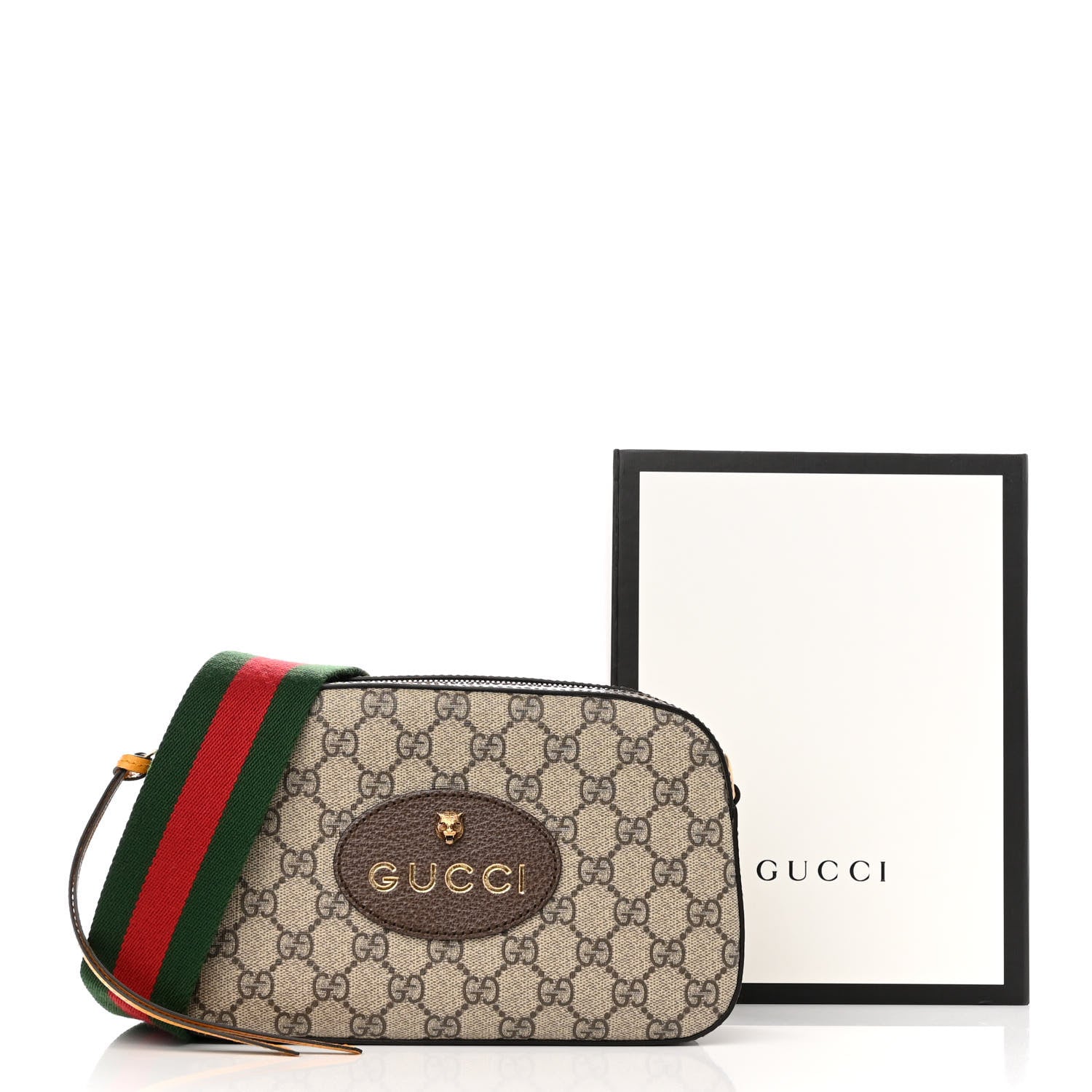 Gucci GG Supreme Monogram Web Neo Vintage Shoulder Bag Beige New Acero Crop 11 of 11