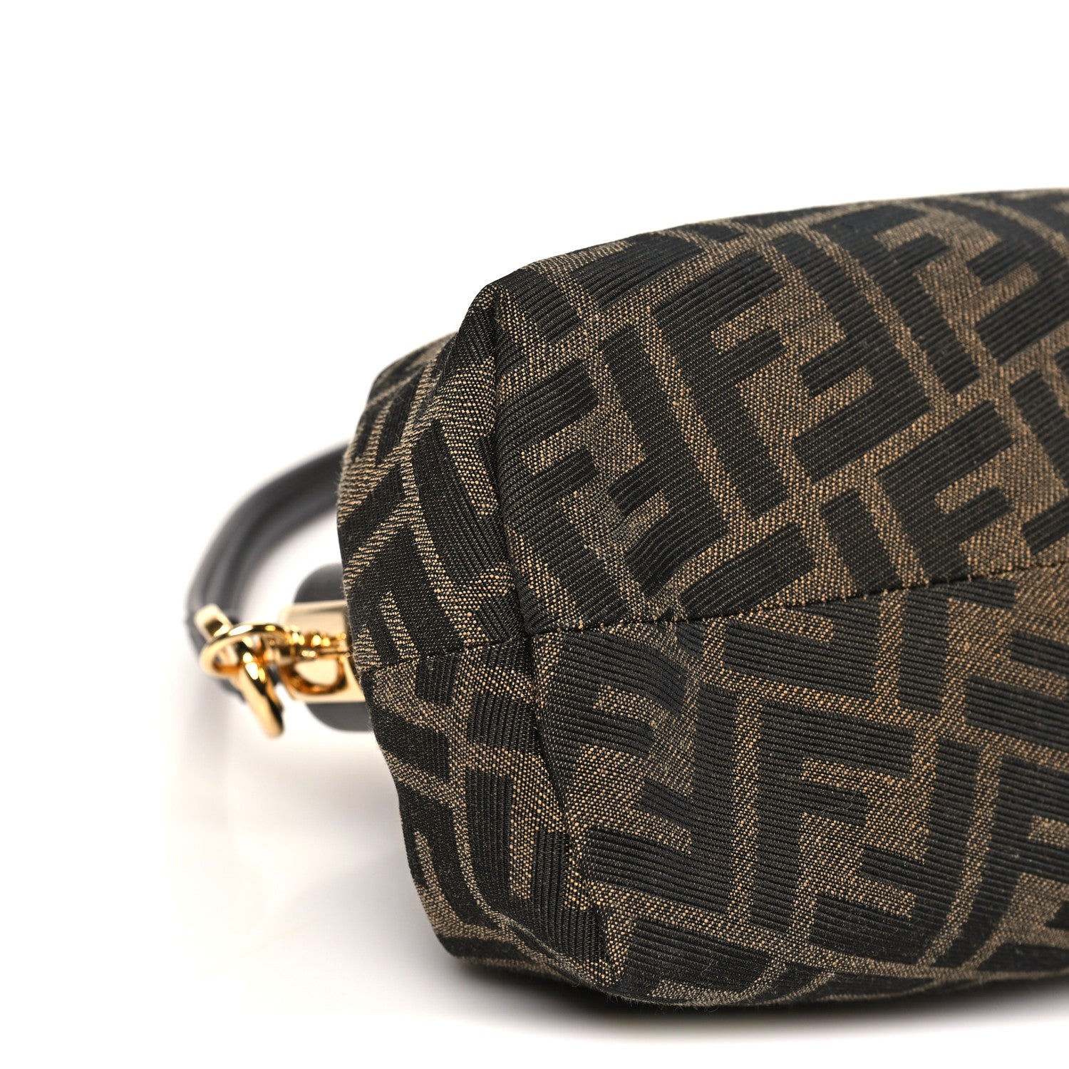 Fendi Shiny Nappa Fabric Jacquard FF 1974 Midi Fendi Tobacco Moro