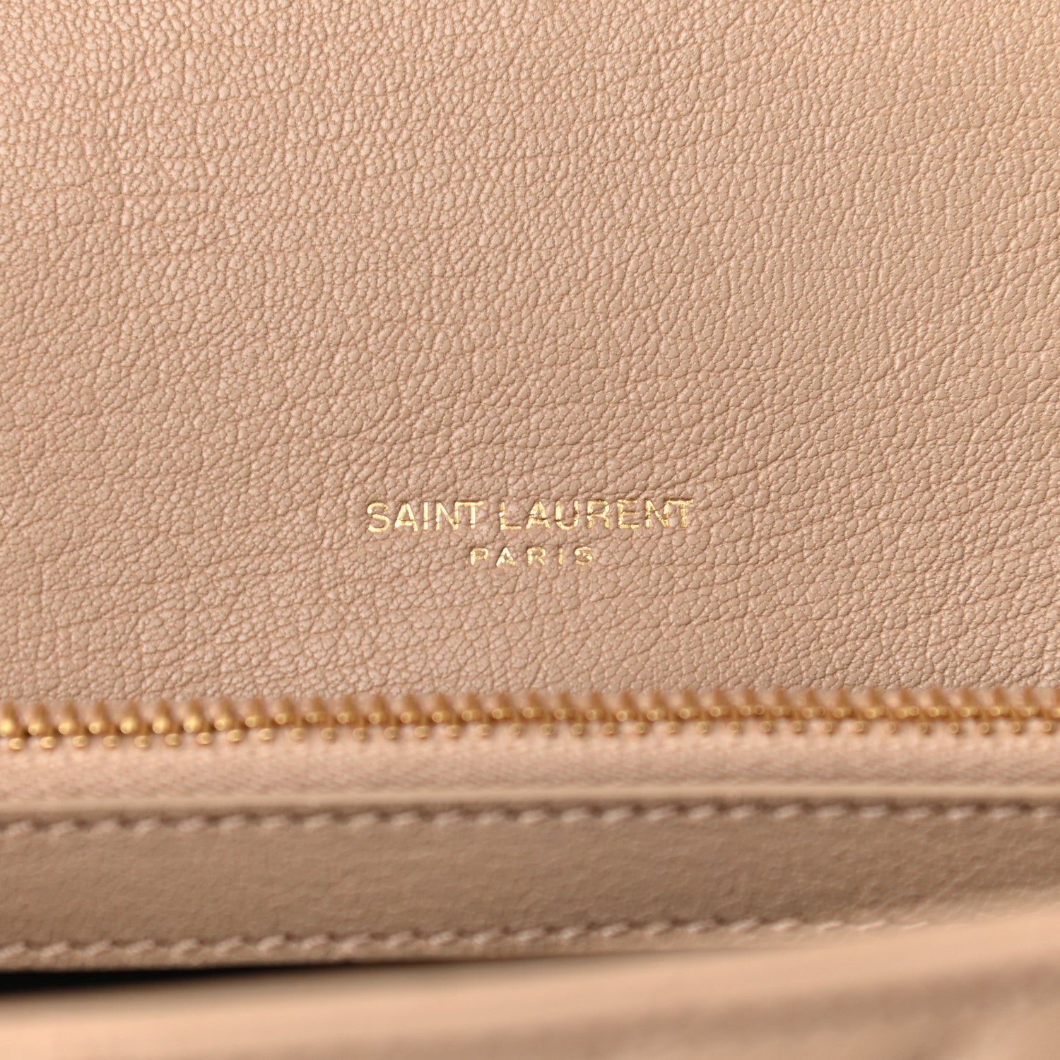 Saint Laurent Sheepskin Matelasse Chevron Monogram Medium College Bag Dark Beige 6 of 9