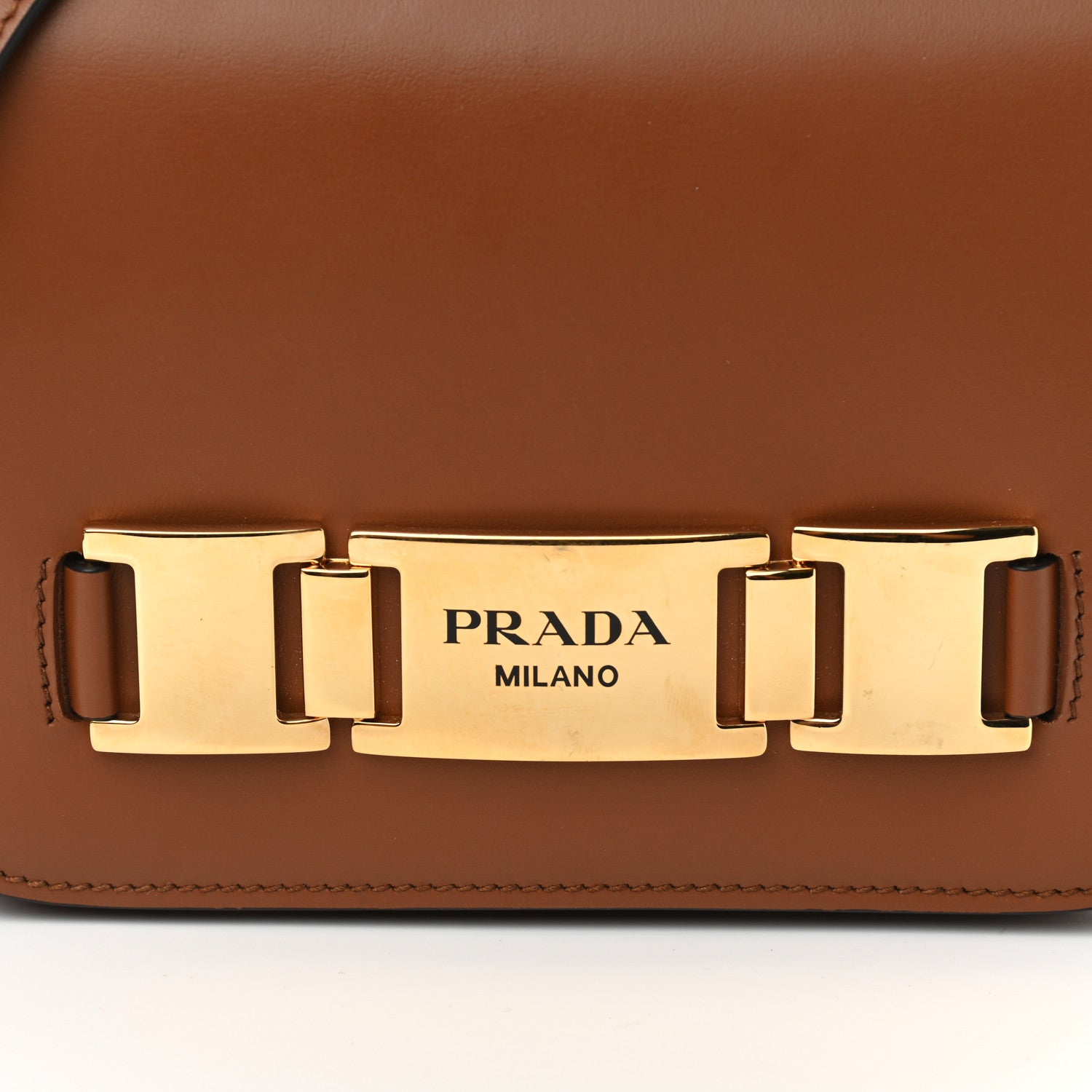 Prada City Calf Flap Shoulder Bag Cognac 8 of 11