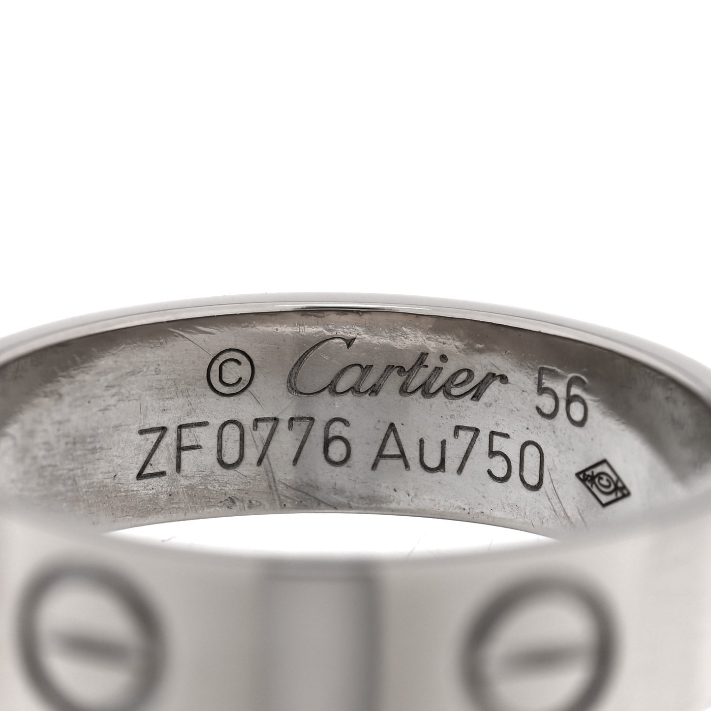 18K White Gold 5.5mm LOVE Ring 57 8
