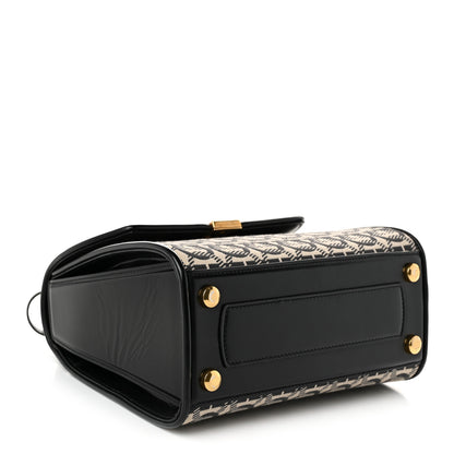 Salvatore Ferragamo Canvas Calfskin Gancini Small Boxyz Black Beige 4 of 10