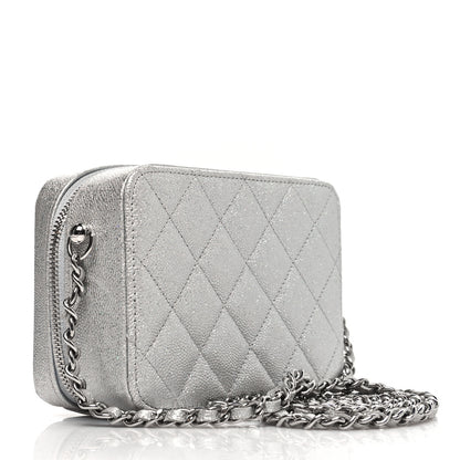 Chanel Metallic Caviar Quilted Camera Bag Silver 3 of 11