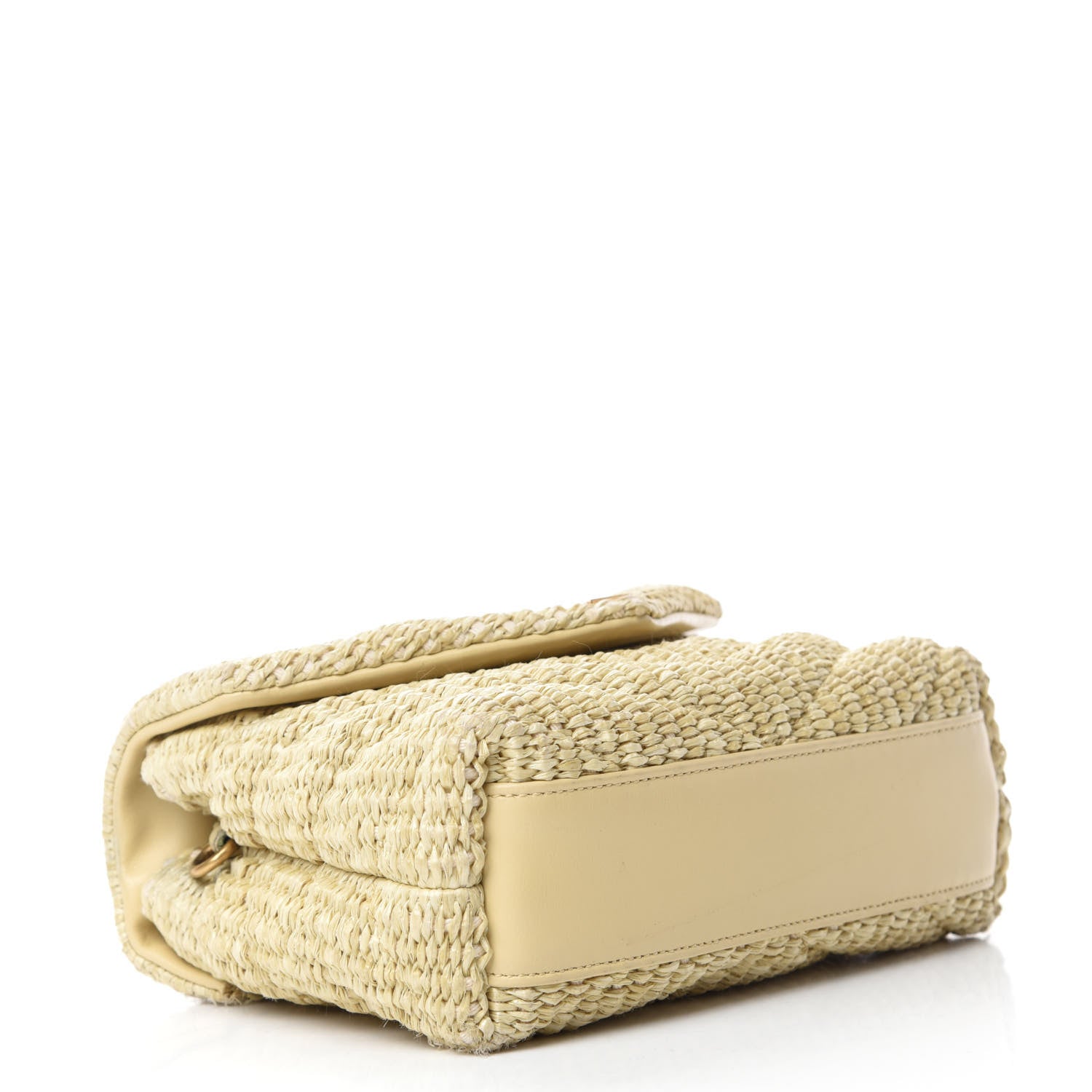 Saint Laurent Raffia Monogram Toy Loulou Chain Satchel Naturale 4 of 13