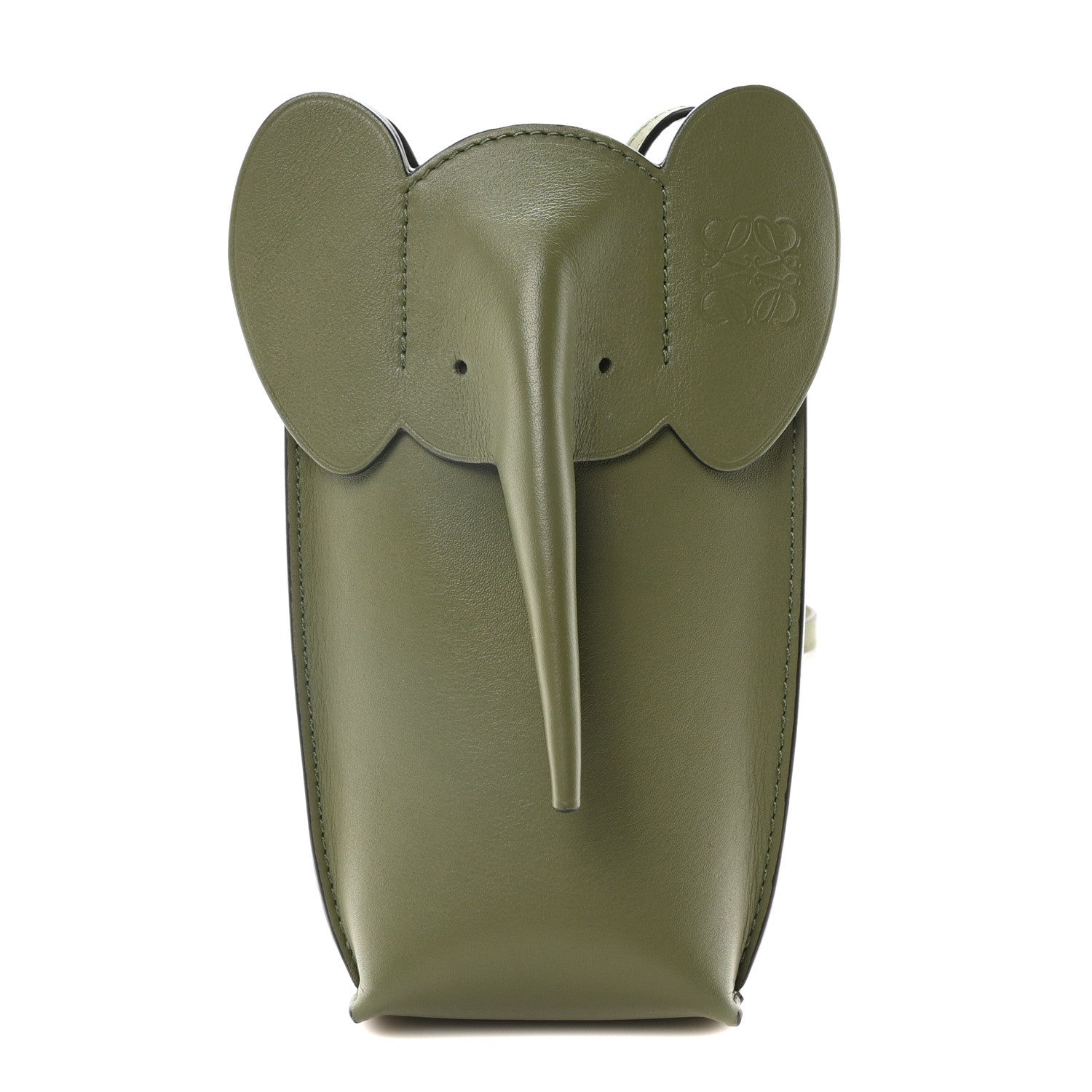 Loewe Calfskin Elephant Pouch Crossbody Bag Avocado 1 of 9