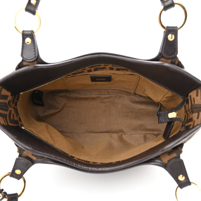 Fendi Zucca Small Chef Shopping Tote Tobacco Moro 5 of 12